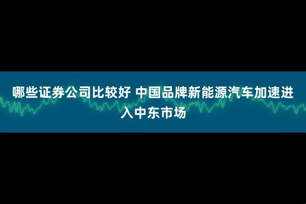 哪些证券公司比较好 中国品牌新能源汽车加速进入中东市场