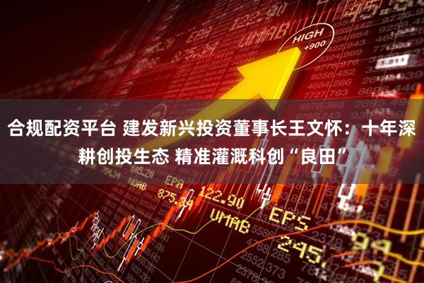 合规配资平台 建发新兴投资董事长王文怀：十年深耕创投生态 精准灌溉科创“良田”